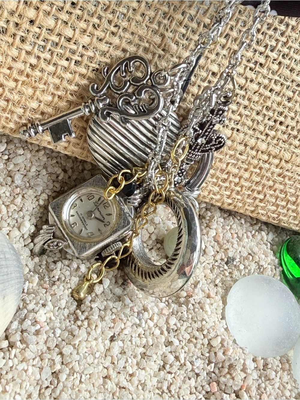 AMERICANA + Black paisley bandanna charms  necklace - Picture 11 of 13